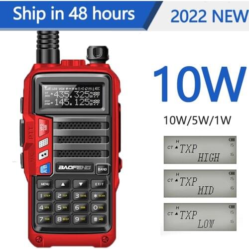 Optional 10W Baofeng UV-5R Tri-power 10/5/1W Walkie Talkie Dual Band Transceiver UV5R hunting Two way Radio UV-9R UV-82 UV-10R