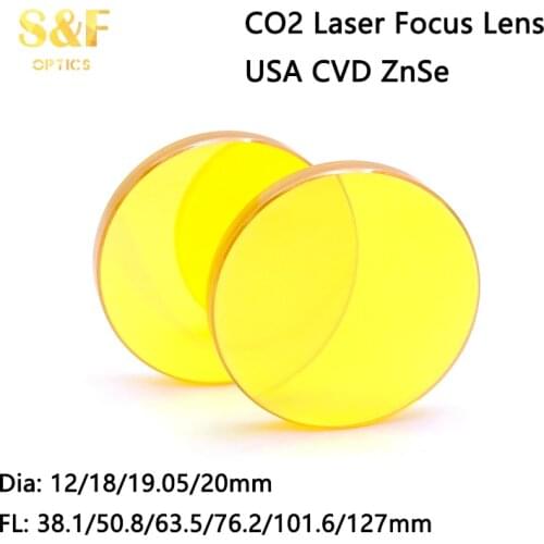 S&F USA CVD Znse CO2 laser focus lens Dia.12 mm FL 50.8 mm for laser cutting engraving machine