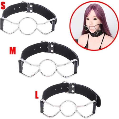 S/M/L Fetish Open Mouth With Metal O-Ring Gag For BDSM Bondage Roleplay And Adult Erotic Play Sex Toys For Couple Flirting Tools