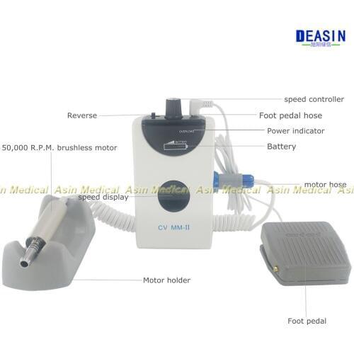 50000rpm Dental portable mini Micro motor Brushless Electric micromotor with straight handpiece and contra angle
