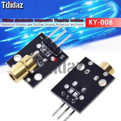Smart Electronics New KY-008 3pin 650nm Red Laser Transmitter Dot Diode Copper Head Module for Arduino AVR PIC DIY
