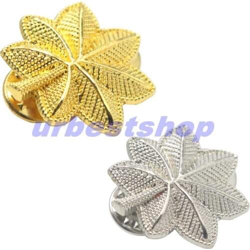 WWII2 US ARMY MAJOR EPAULETTE DEVICE PIN BADGE INSIGNIA PAIR SILVER GOLD - World military Store