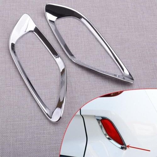 1 Pair Chrome Car Rear Fog Light Lame Cover Trim Frame Fit For Kia Seltos KX3 2019 2020 Accessories