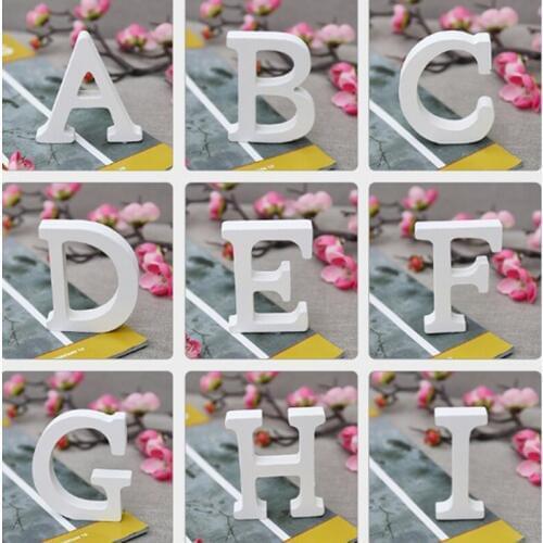 1 Pc Height 11 cm White Wooden Letters DIY Personalised Name Props Wedding Birthday Party Decor Home Decorative Accessories
