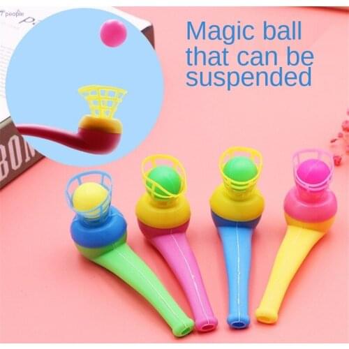 12PCS Pipe Ball Party Gifts Colorful Magic Blowing Pipe Floating Ball Children Toys Party Favors Birthday Present for Kids