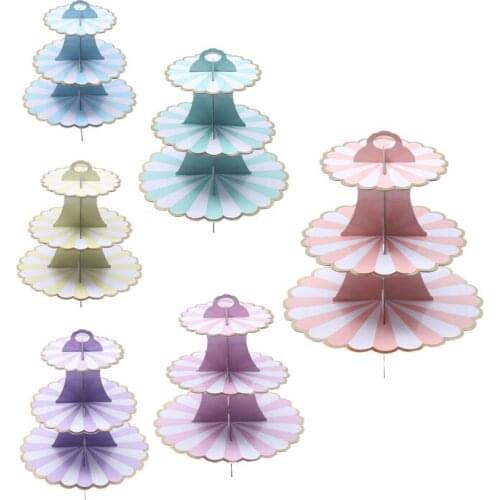 3-Layer Cupcake Dessert Paper Stand Display Rack For Baby Shower Kids Birthday Party Wedding Event Party Decorations Cake Tools
