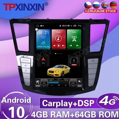 4+64G For Infiniti QX60 2014-2019 Android Tesla Screen Car Stereo Tape Recorder Multimedia Player GPS Navigation Carplay DSP