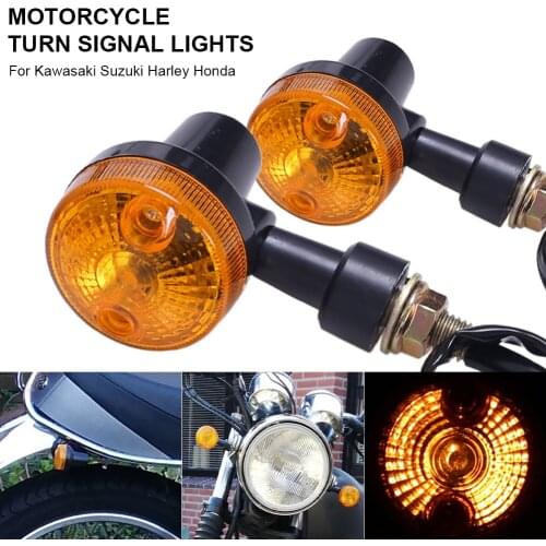 4pcs Motorcycle Turn Signal Lights 12V Indicator Lamp Vintage Amber Flashers for Kawasaki Suzuki Honda Cafe Racer Turn Lamp