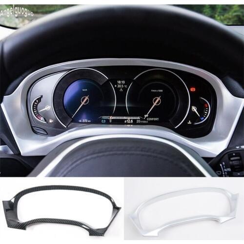 For BMW X3 G01 2018 19 accessories ABS Chrome / Carbon Style Car Instrument Desk Dashboard Frame Trim Cover Sequin Car styling