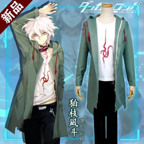Anime Danganronpa Cosplay Costume Nagito Komaeda Cosplay Costume Wig Jacket Coat T-shirt Full Set Halloween Costumes