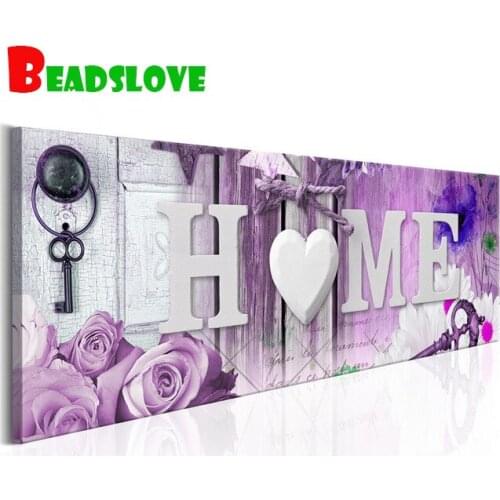 Antique Painting purple sweet HOME diamond embroidery full square round drill 5d diy diamond painting mosaic puzzle wall decor 2