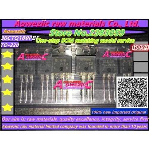 Aoweziic 100% new imported original 30CTQ100 30CTQ100PBF VS-30CTQ100PBF TO-220 Schottky Diode 30A / 100V