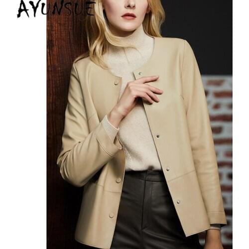 AYUNSUE Natural 100% Real Sheepskin Coat Female Genuine Leather Jacket Women Clothing 2020 Korean Casual Jackets and Coats 09494