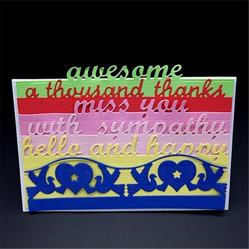 AZSG Birthday card style Cutting Die for DIY Scrapbooking dies Decoretive Embossing Stencial DIY Decoative Cards die cutter