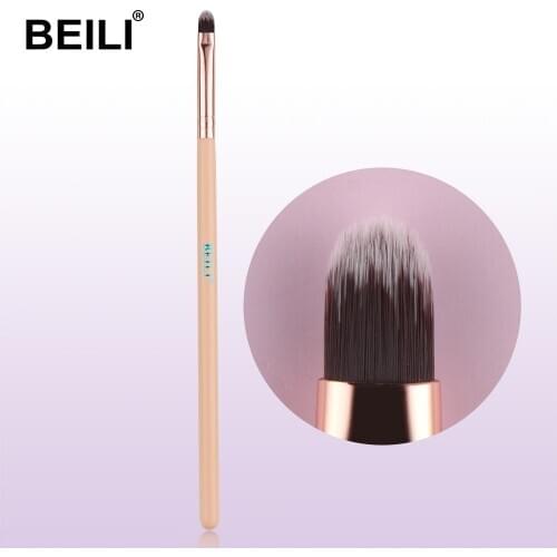 BEILI Luxe Rose Golden Black Eye Eyebrow Liner Lip Concealer Single Make up Brush Pink Professional Makeup Brushes Tool