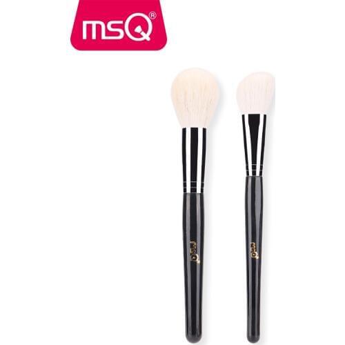MSQ New Big Powder Makeup Brushes 2pcs Soft Goat Hair Powder Blush Angled Contour Make Up Brush Kit Without Skin Hurt Two Colors