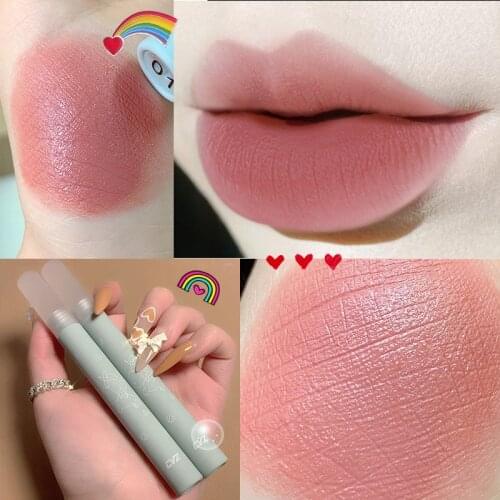 CVZ 6Color lip Mud Soft Matte Milk Tea Lip Glaze Gloss Hydrating White Peach Summer Light Lipstick Cosmetic Korean Makeup TSLM1
