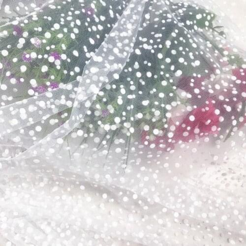 GLace 1M/Lot Soft Flocked Mesh Lace Fabric for Clothing Decoration Wedding Dress Accessories DIY Material TX889