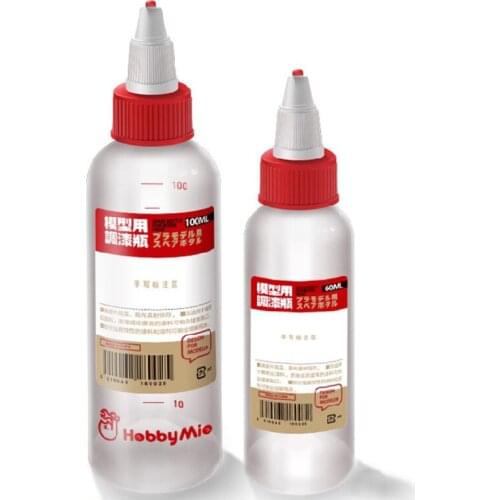 Hobby Mio Bowl Type Paint Mixing Bottle PET Spare Bottle for Model Paint with Scale and Glass Beads