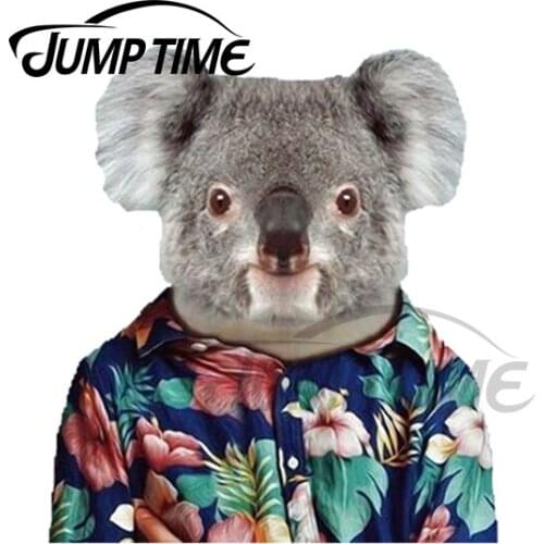 JumpTime 13 x4.4cm Cute Koalaina Hawaiian Shirt Funny Car Stickers and Decals Waterproof Scratch-Proof Door Wall Auto Decoration
