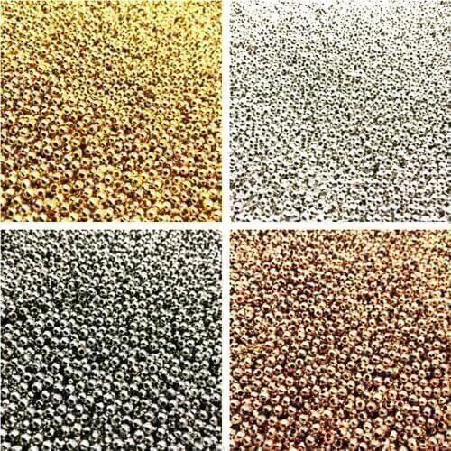 500/200/50pcs 2/4/6mm Gold/Bronze Tone Metal Beads Smooth Ball Spacer Beads For Jewelry Making