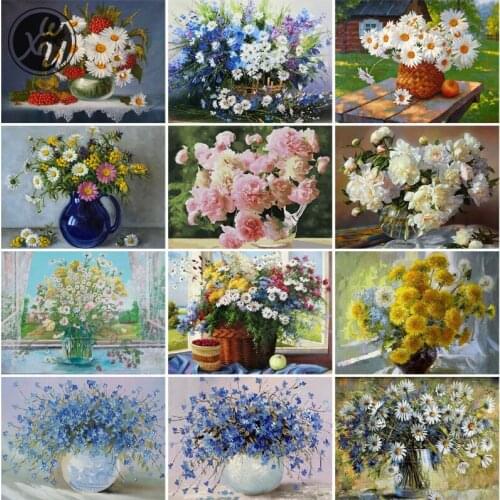 Full Drill Painting Kits Flowers Diamond Art Mosaic Accessories Round Square Rhinestones Stitch Embroidery for Family Decoration
