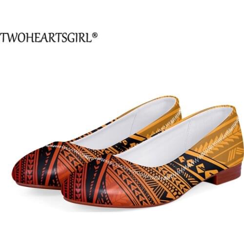2021 New Fashion Flats Polynesian Tribal Tattoo Designs Women Boat Shoes Slip on Casual Woman Shoes Flat Footwear for Ladies