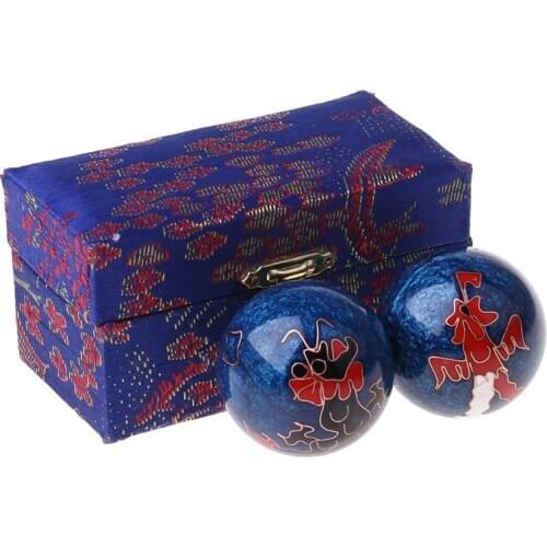 One Pair Chinese Health Balls Baoding Enamel Ball Massage Balls For Hand Therapy