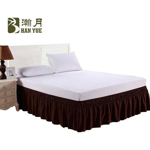 Bedding Plain Elastic Band Bed Fence Skirt Fashion Simple Pleated Bed Skirt Single Double Dustproof Bed Fence Generation Hair