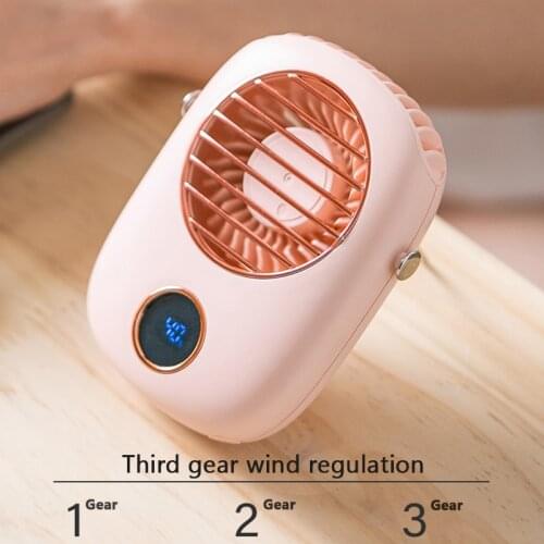 Neck Fan Mini Usb 5V cooler Rechargeable Ventilador Outdoor Travel Handheld Portable Silent Small PC Cooling Fans LED Display