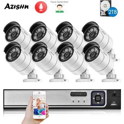 8CH HD 5.0MP H.265+ Security Camera System with 5MP 2592X1944 Outdoor/Indoor ip camera Audio Face Detect CCTV Surveillance set