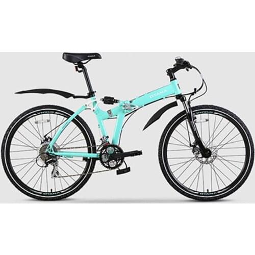 Folding Bicycle 26 Inch 24 Speed Aluminum Alloy Frame Ergonomic Hollow Cushion Mechanical Disc Brake Men and Women Urban Work