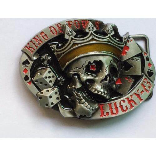 Super Cool 3D LUCKY Skull Metal belt buckles