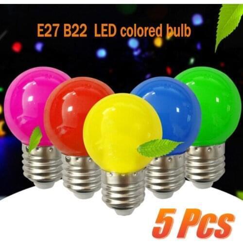 5Pcs Colorful E27 B22 8color Bulb Led 3W Lamp B22 E27 Globe Lampada AC 220V 2835SMD RGB Flashlight Led Spot Light Bomlillas
