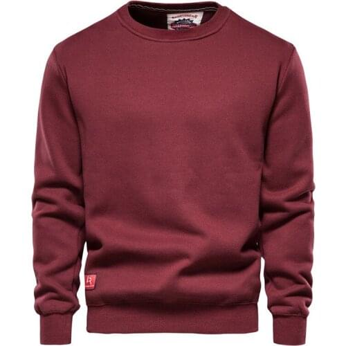 Streetwear Cotton Mens Sweatshirt Casual Solid Color Long Sleeve Spring Sweatshirt Men Quality Classic Mens Clothes