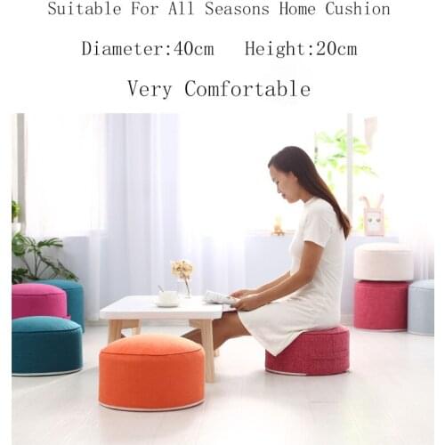 Multicolor Options Cotton Hemp Tatami Bucket Type Cushion Household Tea Ceremony Floor Stool Washable Thickened Round Stool