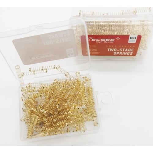 Tesee Double Gold plated Spring 110pcs 63.5g For Mechanical Keyboard Switches Two-stage Spring