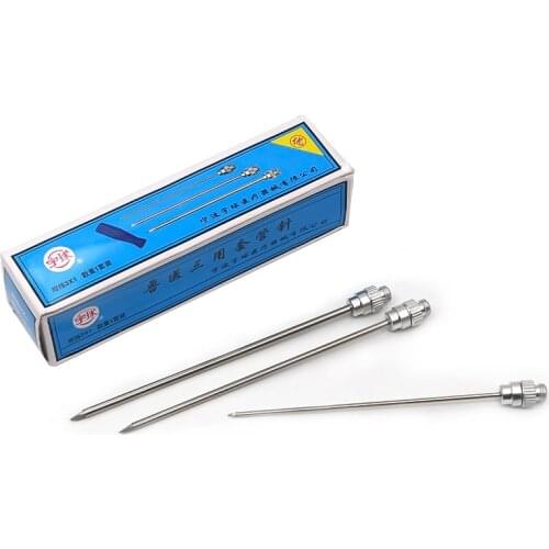 1set cattle trocar stainless steel trocars deflation needle cow sheep rumen puncture exhaust needles ruminant veterinary tools