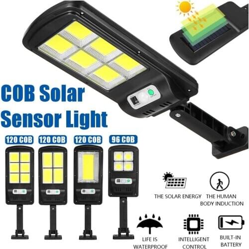 Solar Power 96 120 COB LED Street Light Waterproof IP65 PIR Motion Sensor Wall Lamp with/without Remote Control Wall Lamp