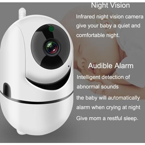 WiFi Baby Monitor with Camera, 1080P HD Video, Baby Sleeping Nanny Camera, Two-way Audio, Night Vision, Home Security Camera, Ba