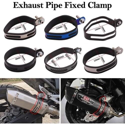 Carbon Fiber Motorcycle Exhaust Pipe Fix Clamp Escape Moto 51mm Yoshimura Muffler Round Fixed Ring Fixture Support Bracket Mount