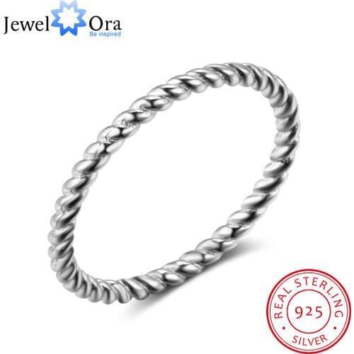 New 925 Sterling Sliver Rings for Women Rope Shape Rings Fashion Silver Jewelry Engagement Anniversary Gift (JewelOra RI102772)