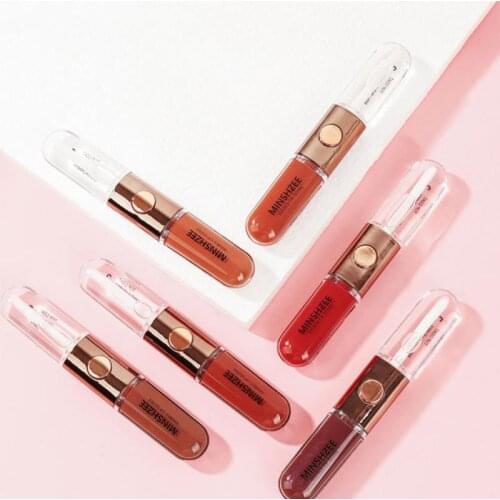 1 Pcs Double-headed Lip Gloss Matte Matte + Moisturizing Shiny Waterproof Long-lasting Non-fading Sexy Lip Cosmetics
