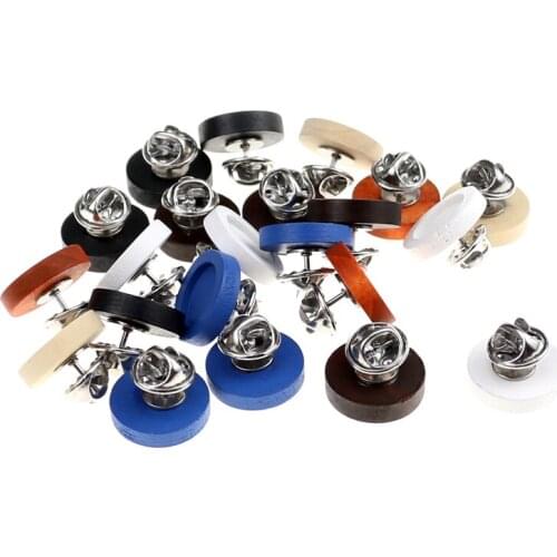 20pc/lot Fit 12mm Wood Cabochon Brooch Base Holder Brooch Stainless Steel Pin Badge Holder for Diy Jewelry Making Finding