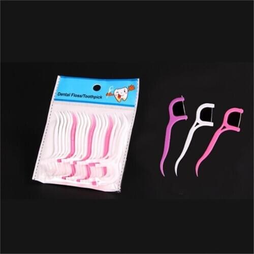 20 Pcs/Pack Disposable Dental Flosser Interdental Brush Teeth Stick Toothpicks Floss Pick Oral Gum Teeth Cleaning Care