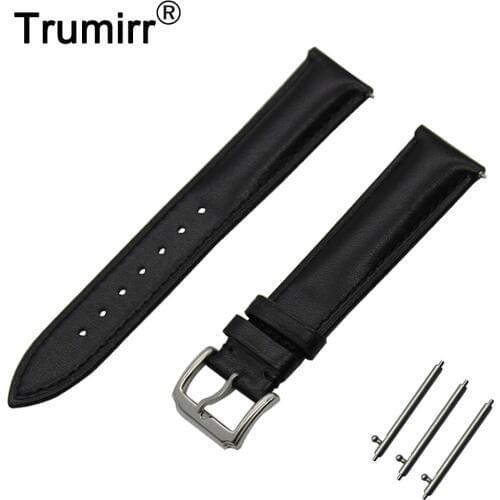 22mm First Layer Genuine Leather Watch Band Quick Release Strap for Moto 360 2 46mm 2015 Wrist Belt Bracelet Black Brown
