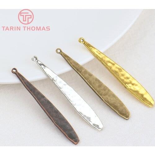10PCS 42*6MM Antique Bronze Zinc Alloy Necklaces Charms Long Water Drop Shape Charms Jewelry Findings