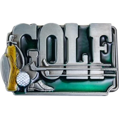 Cool 3D GOLF Enthusiast Letter Belt Buckle for Men Jeans Accessories Metal Diy Belt Buckles for 4cm Wide Belt Friend Gift