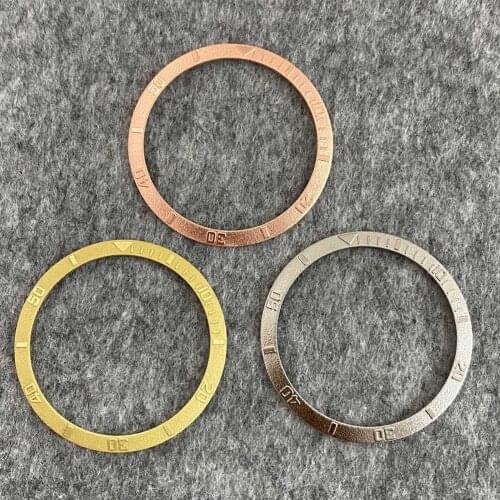 Watch Accessories Steel Watch Bezel Retro Electroplating Embossed Watch Ring Outer Diameter 36.5mm Inner Diameter 30.6mm