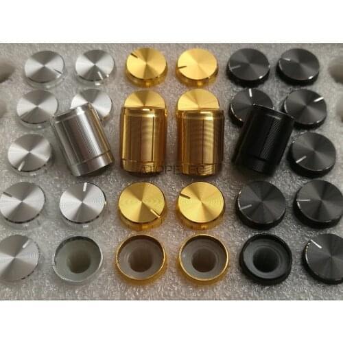 10pcs 13mm*16mm Aluminum DAC CD Amplifier Potentiometer Volume Knob 6mm Knurled High Quality